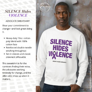 Sweatshirt Chandail de soutien pour « Le silence cache la vio