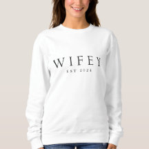 Chandail ras du cou Wifey pour jeune couple marié