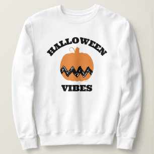 Sweatshirt Charlie Brown Orange Citrouille Vibes d'Hallowee