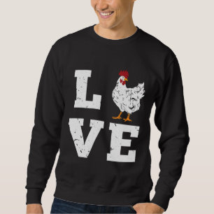 Sweatshirt Charme de l'agriculture de poulets Aimer Anniversa