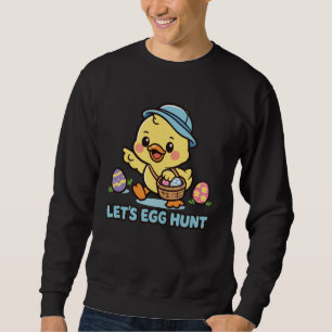 Sweatshirt Chasse aux œufs de Pâques Kawaii Poussin de Pâques