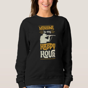 Sweatshirt Chasse Est Mon Heureuse Heure Elk Deer Retro Vinta