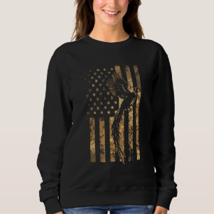 Sweatshirt Chasseur d'oiseaux faisan Drapeau américain Camouf