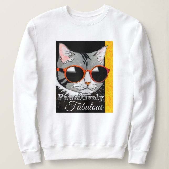 Sweatshirt Chat à la mode (Design devant)