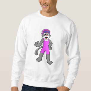 Sweatshirt Chat à la natation avec maillot de bain