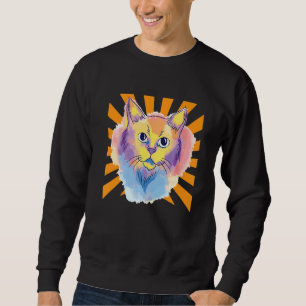 Sweatshirt Chat aquarelle