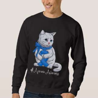 Sweatshirt Chat au ruban bleu du Mois de la sensibilisation à