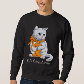 Sweatshirt Chat au ruban orange du Mois de la sensibilisation