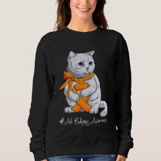 Sweatshirt Chat au ruban orange du Mois de sensibilisation à 