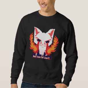 Sweatshirt Chat aux yeux laser qui brûle la ville