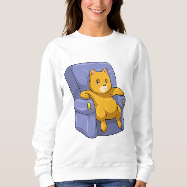 Sweatshirt Chat avec canapé (Devant)