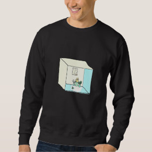 Sweatshirt Chat Avec Plantes Dans Une Boîte