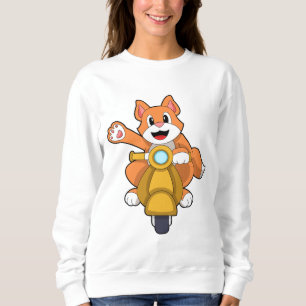 Sweatshirt Chat comme Biker avec Scooter.PNG