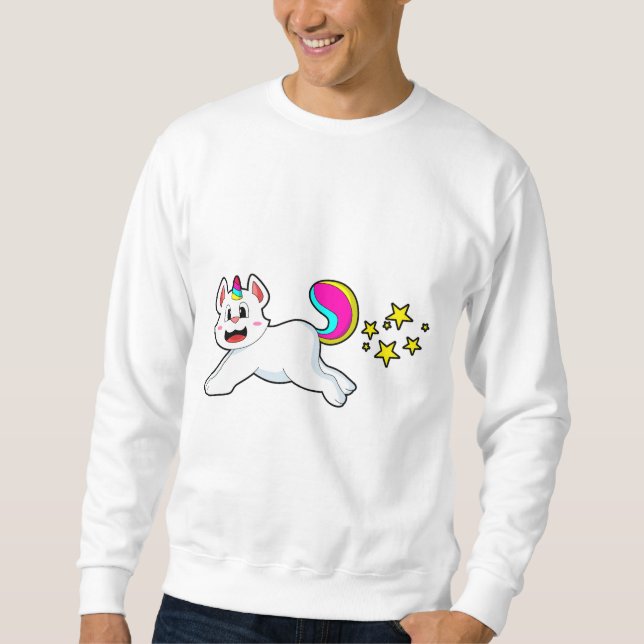 Sweatshirt Chat comme licorne (Devant)