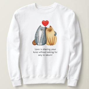 Sweatshirt Chat Couple Amateurs Cute Funny Heureuse Sainte-Va