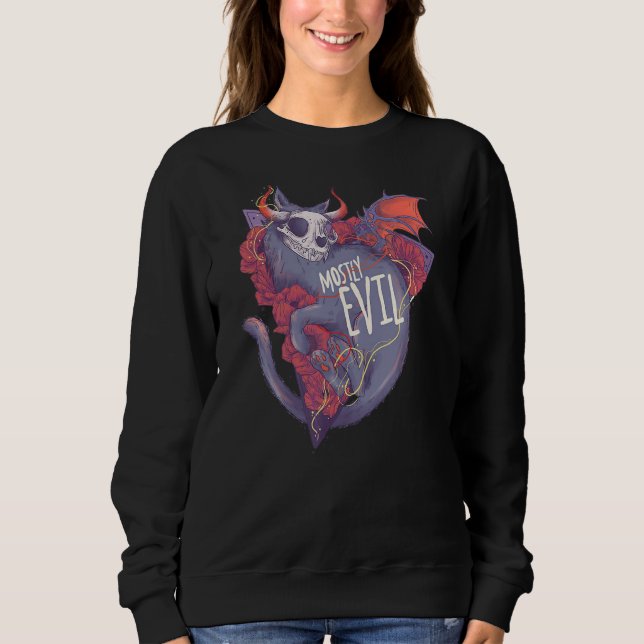Sweatshirt Chat crâne mal (Devant)