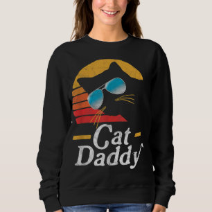 Sweatshirt Chat Daddy Vintage 80s Style Chat Retro Lunettes d