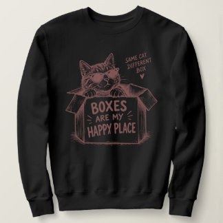 Sweatshirt Chat dans une boîte : Endroit heureux