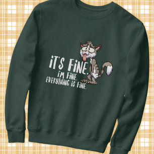 Sweatshirt Chat d'anxiété stressé drôle