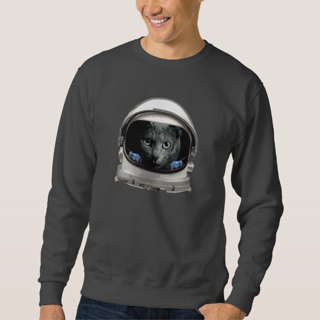 Sweatshirt Chat d'astronaute de casque d'espace (Devant)