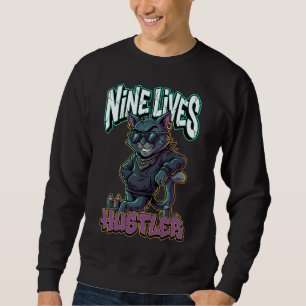 Sweatshirt Chat de rue graffiti urbain neuf vies Hustler