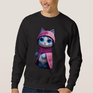 Sweatshirt Chat d'hiver Chat chaud Manteau et écharpe por