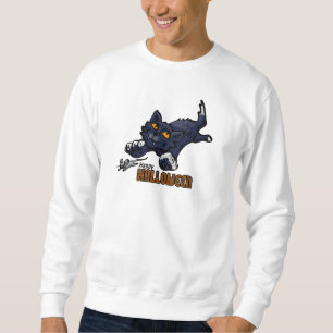 Sweatshirt Chat heureux de Halloween chassant la souris
