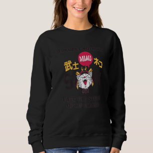 Sweatshirt Chat japonais samouraï katana Sameowrai Catana Cha