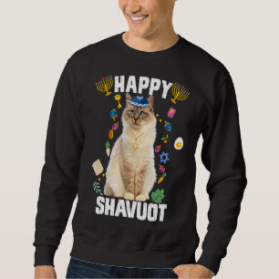 Sweatshirt Chat juif Kippah Happy Shavuot Matzah Shavuot Hol