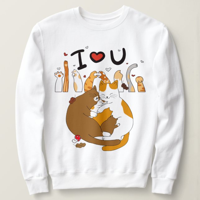 Sweatshirt Chat Love (Design devant)