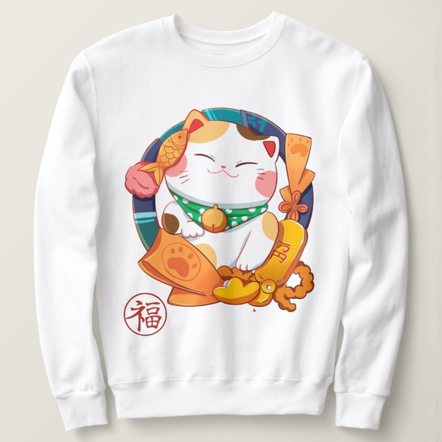 Sweatshirt Chat Lucky (Design devant)