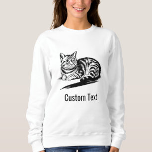 Sweatshirt Chat maman personnalisé blanc noir Graphique migno