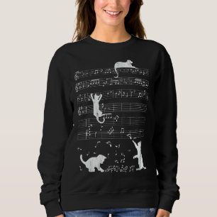 Sweatshirt Chat mignon Musique détendue Notes Kitty Piano Mus