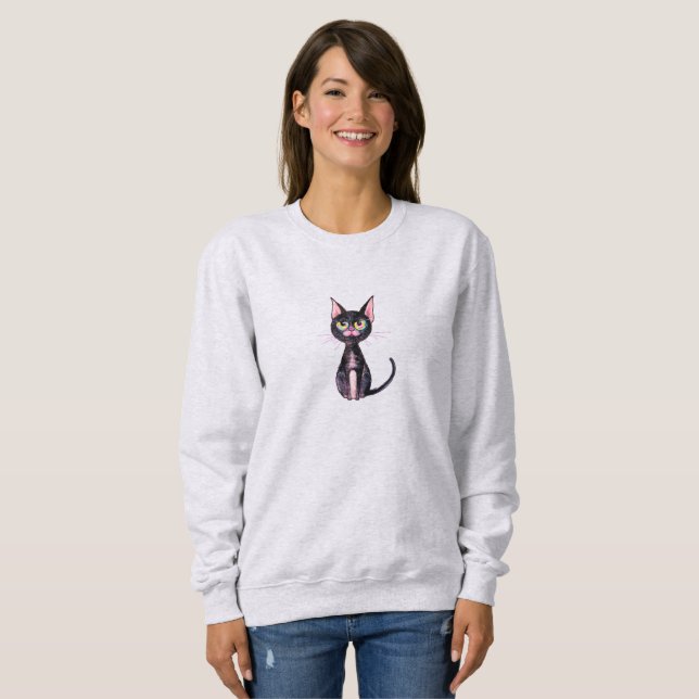 Sweatshirt Chat noir (Devant entier)