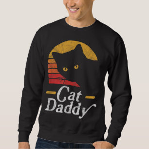 Sweatshirt Chat Papa Vintage 80 Style Chat Rétro Disques