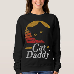 Sweatshirt Chat Papa Vintage 80 Style Chat Rétro Disques