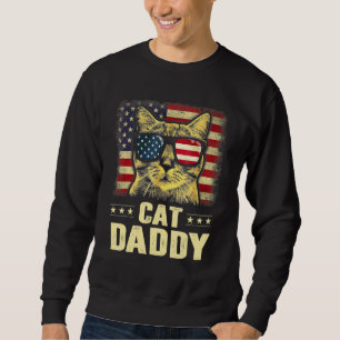 Sweatshirt Chat Papa Vintage 80 Style Chat Rétro Disques