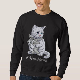 Sweatshirt Chat Ruban d'Argent Mois de Sensibilisation à la D