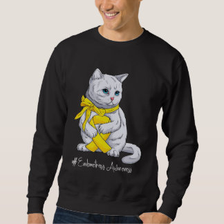 Sweatshirt Chat Ruban Jaune Mois de Sensibilisation à l'Endom