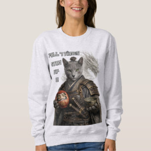 Sweatshirt Chat Samouraï Bleu Russe