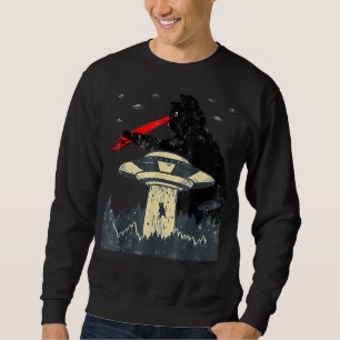Sweatshirt Chat Ufo Chat Noir Chat Tee Chat Graphique Chat La