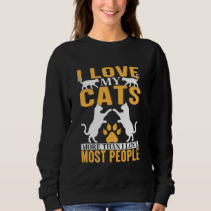 Sweatshirt Chat Vêtements J'Aime Les Chats Plus Que Les Gens
