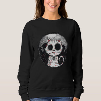 Sweatshirt Chat Zombie   Chat Zombie  Halloween