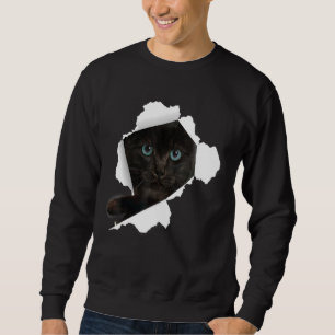 Sweatshirt Chats Chats Chats Chats Blackcats Tordus Tête Kitt