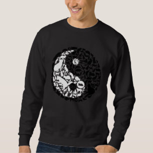 Sweatshirt Chats Chinois Symbole Yin Yang Chat