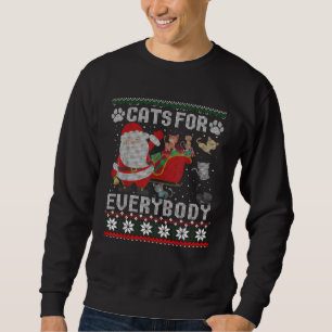 Sweatshirt Chats de Noël pour tout le monde Pull Ugly  Mignon