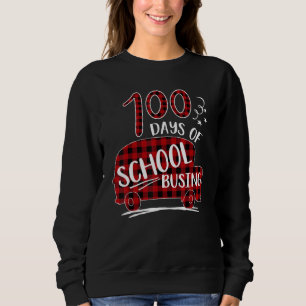 Sweatshirt Chauffeur De Bus Scolaire Plaid Rouge 100 Jours D'