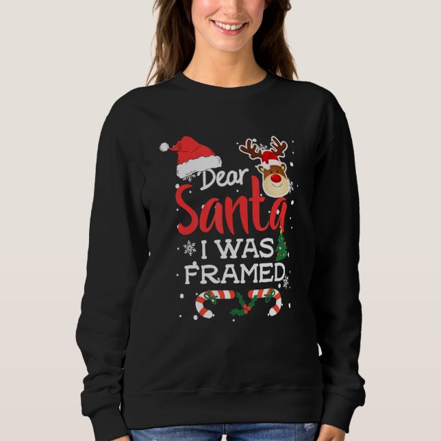 Sweatshirt Chaussette de Noël Citation de Santa Je Suis Piégé (Devant)
