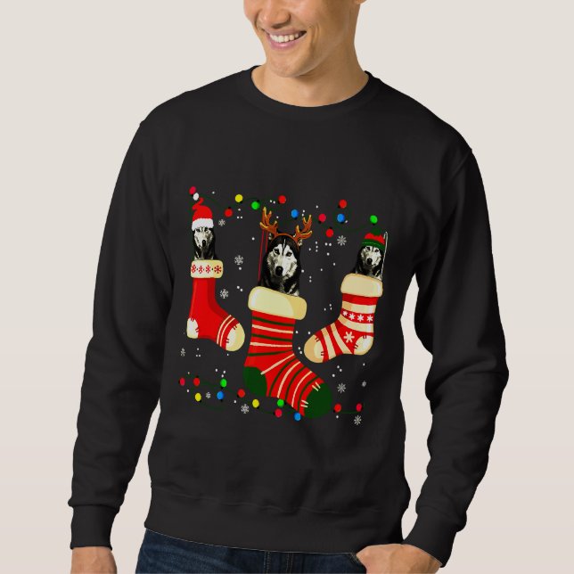 Sweatshirt Chaussettes légères Husky Xmas (Devant)