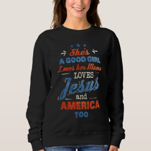 Sweatshirt Chaussures Bonne Fille Aime Sa Mama Aime Jésus Et